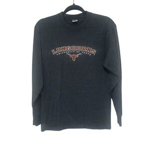 Vintage 2000's Russell Athletic Mens Gray Texas Longhorns Long Sleeve Size S